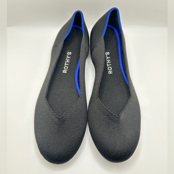 NEW Rothy’s The Flat Round Toe Knit Ballet Flat in Black Solid Women’s Sz 8 - Picture 4 of 10